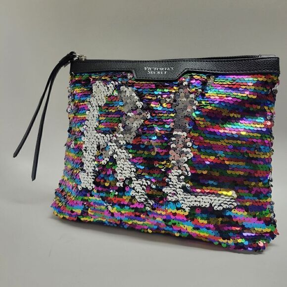 New Victoria's Secret Reversible Sequins Clutch Bag - Picture 2 of 11
